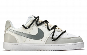 Nike Court Vision 1 Boundary Of Light And Darkness Horizon Slip-Resistant Low-Top Skateboard Shoes Men's White Gray 1 2680486
