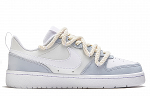 Nike Court Borough 2 Line Of Light And Shadow, Flower Isle Low Top Skateboard Shoes GS White Blue 1 2680517
