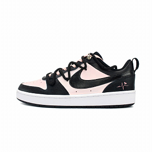 Nike Court Borough Wear resistant And Lightweight Low Top Skateboard Shoes GS Black Pink 1 2681156