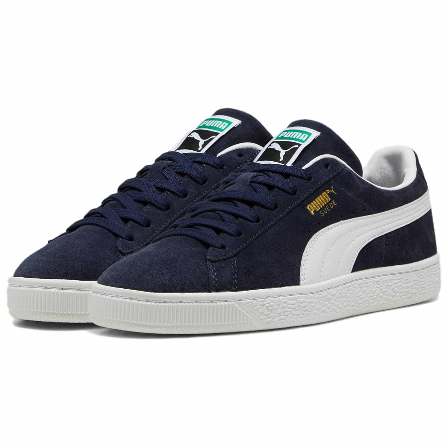 PUMA Suede Slip Resistant Low Top Skateboard Shoes Unisex Navy Blue