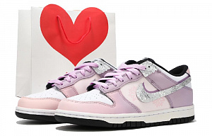 Nike Dunk Low Panda Anti Slip Wear Resistant Low Top Skateboard Shoes Unisex Pink Purple