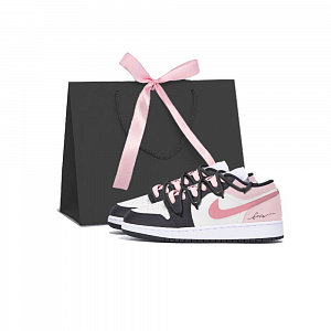 Jordan Air Jordan 1 LOW Cherry Blossom Cushioning Wear-Resistant Low-Top Skateboard Shoes GS Black White Pink