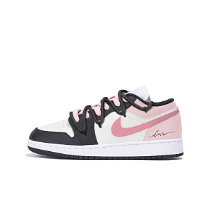 Jordan Air Jordan 1 LOW Cherry Blossom Cushioning Wear-Resistant Low-Top Skateboard Shoes GS Black White Pink 1 2681658