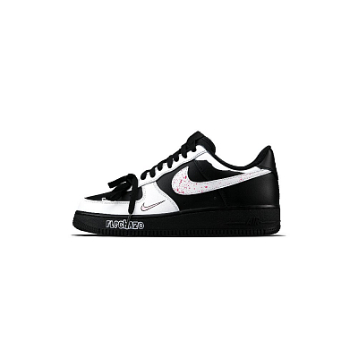 Nike Air Force 1 Starry Points Black Warrior Low-Top Skateboard Shoes Unisex Black Pink White