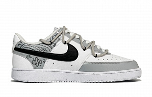 Nike Court Vision 1 Mist Cashew Nut Anti Slip Wear Resistant Low Top Skateboard Shoes Men's Black Gray 1 2681949