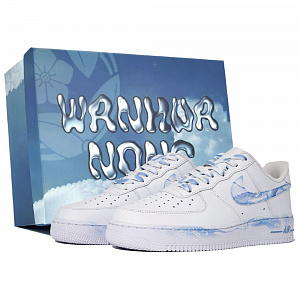 Nike Air Force 1 07 Multifloral Enchantment, Hazy Planet, Box Low top Skateboard Shoes Unisex Blue White