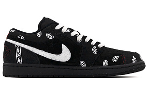 Jordan Air Jordan 1 Slip-Resistant Low-Top Vintage Basketball Shoes Men's Black White 1 2682232