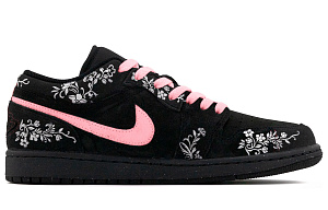 Jordan Air Jordan 1 Anti-Slip Wear-Resistant Low-Top Vintage Basketball Shoes Men's Black White Pink 1 2682353