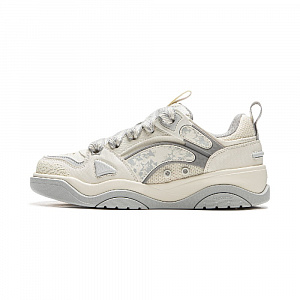 LiNing Jingcheng 2.0 V2 Slip Resistant Cushioning Abrasion Resistant Low Top Skateboard Shoes Women's Ecru