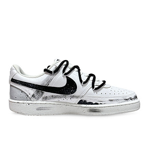 Nike Court Vision 1 Gothic Twilight Mark 2.0 Slip-Resistant Breathable Low-Top Skateboard Shoes Unisex Black White Gray 1 2682954