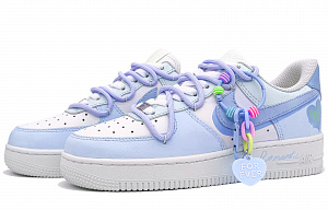 Nike Air Force 1 Anti-Slip Wear-Resistant Low-Top Skateboard Shoes Unisex Sweet Blue 2 2683174