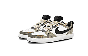 Nike Court Borough Low 2 Ink Smoke Non slip Lightweight Low top Skateboard Shoes GS Gray White Brown 2 2683317