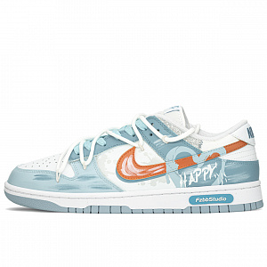 Nike Dunk Impact-Resistant Quick-Drying Wear-Resistant Low-Top Skateboard Shoes Men's Blue Orange White 1 2683525