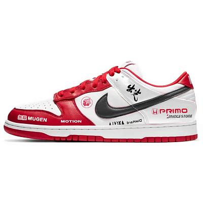 Nike Dunk Infinite Sports Shining Racing Driver Anti-Slip Wear-Resistant Low-Top Skateboard Shoes Unisex White Red