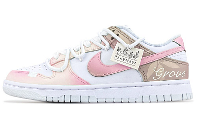 Nike Dunk Peach Blossom In Abundance Anti-Slip Wear-Resistant Low-Top Skateboard Shoes Unisex Romantic Pink