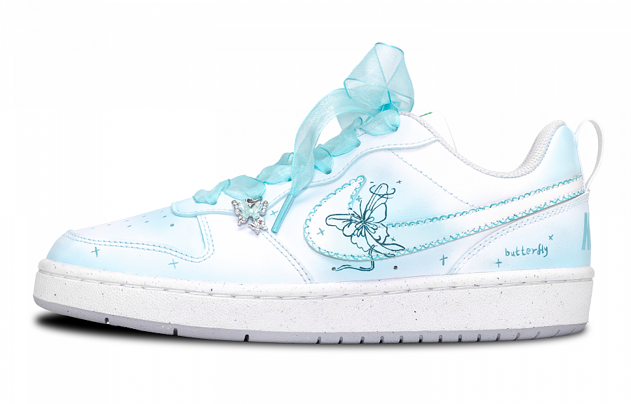 Nike Court Borough Anti Slip Wear Resistant Low Top Skateboard Shoes Women's Light Blue купить в интернет-магазине Yoocart с быстрой доставкой по России.