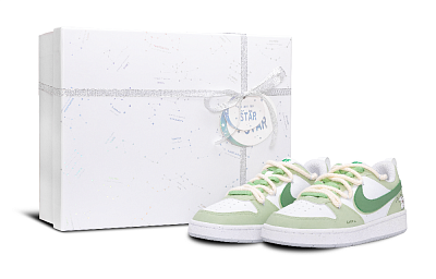 Nike Court Borough Anti Slip Wear Resistant Low Top Skateboard Shoes GS Light Green