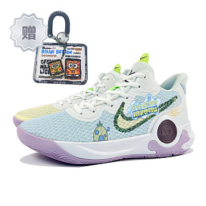 Nike KD Trey 5 IX Cushioned Slip-Resistant Mid-Top Vintage Basketball Shoes Unisex White Yellow Blue