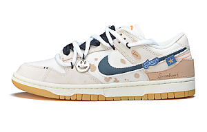 Nike Dunk Anti-Slip Wear-Resistant Low-Top Skateboard Shoes Unisex White Brown 1 2684997