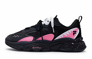 FILA Water-Resistant Moisture-Wicking Low-Top Casual Shoes Men's Black Rose Red White 1 2685073