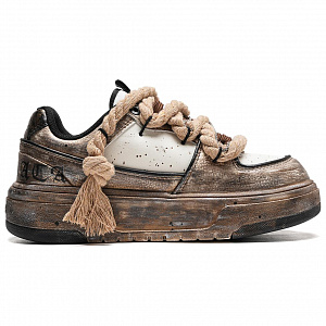 MLB Chunky Liner Ruins Skeleton Anti-Slip And Wear-Resistant Coverage Low-Top Casual Shoes Unisex Brown 1 2685203