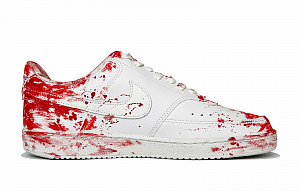 Nike Court Vision 1 Crime Scene Anti Slip Wear Resistant Low Top Skateboard Shoes Men's Red White 1 2685256