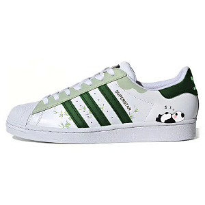 Adidas Originals SUPERSTAR Coverage Cushioning Water-Resistant Low-Top Skateboard Shoes Unisex White Green