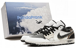 Jordan Air Jordan 1 Vintage Basketball Shoes Men's Low top Black/White/Gray