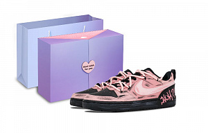 Nike Court Borough Pink Ink Slip-Resistant Cushioning Wear-Resistant Lightweight Low-Top Skateboard Shoes GS Black Pink