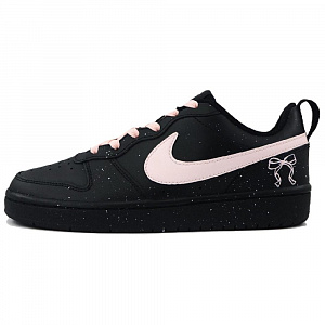Nike Court Borough Butterfly Fairy Anti Slip Wear Resistant Low Top Skateboard Shoes GS Black Pink