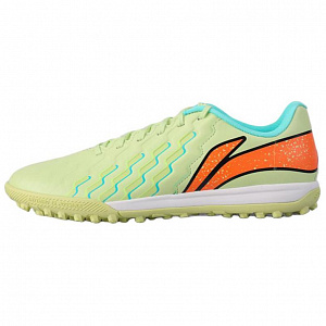 LiNing Jin Artificial Ground Natural Ground Anti-Slip Wear-Resistant Soccer Shoes Men's Green Orange