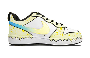 Nike Court Borough Slip-Resistant Lightweight Impact Resistance Low-Top Skateboard Shoes GS White Yellow 1 2686121
