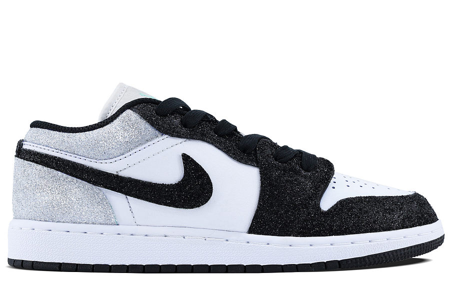 Jordan Air Jordan 1 Anti-Slip Wear-Resistant Low-Top Vintage Basketball Shoes GS Black Silver купить в интернет-магазине Yoocart с быстрой доставкой по России.