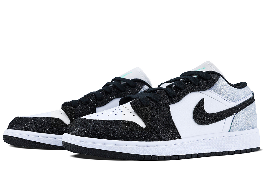 Jordan Air Jordan 1 Anti-Slip Wear-Resistant Low-Top Vintage Basketball Shoes GS Black Silver купить в интернет-магазине Yoocart с быстрой доставкой по России.