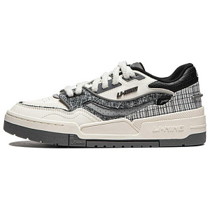 LiNing 001 BTC Slip-Resistant Cushioning Wear-Resistant Support Low-Top Skateboard Shoes Women's White Black