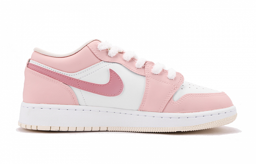 Jordan Air Jordan 1 Slip-Resistant Coverage Low-Top Vintage Basketball Shoes GS Pink White купить в интернет-магазине Yoocart с быстрой доставкой по России.