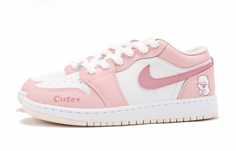 Jordan Air Jordan 1 Slip-Resistant Coverage Low-Top Vintage Basketball Shoes GS Pink White купить в интернет-магазине Yoocart с быстрой доставкой по России.