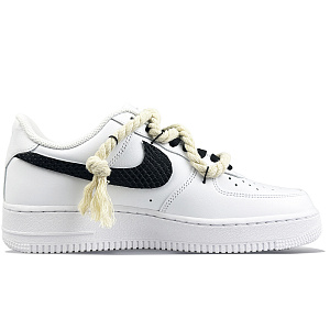 Nike Air Force 1 Coverage Low-Top Skateboard Shoes Unisex White Black 1 2686643