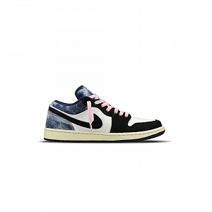 Jordan Air Jordan 1 Cushioning Anti-Slip And Wear-Resistant Low-Top Vintage Basketball Shoes Men's Black Pink Blue 1 2686932