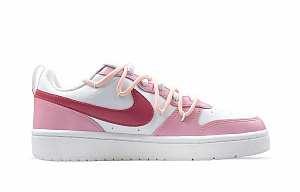 Nike Court Borough 2 Wear-Resistant Impact Resistance Low-Top Skateboard Shoes GS White Pink 1 2687732