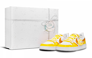 Nike Court Borough Slip Resistant, Abrasion Resistant, Waterproof Low Top Skateboard Shoes GS White Yellow