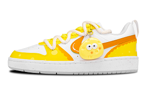 Nike Court Borough Slip Resistant, Abrasion Resistant, Waterproof Low Top Skateboard Shoes GS White Yellow 1 2687769