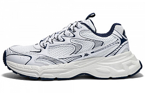 Kappa Hydrogen Track Back to Back Slip Resistant Abrasion Resistant Low top Chunky Sneakers Unisex White Cyan Gold