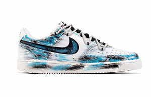 Nike Court Vision 1 Anti-Slip Wear-Resistant Low-Top Skateboard Shoes Men's Blue White Black 1 2687909