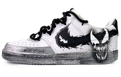 Nike Court Vision 1 Gothic Venom Low-Top Skateboard Shoes Black White