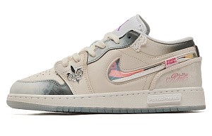 Jordan Air Jordan 1 Abrasion Resistant Low Top Vintage Basketball Shoes GS Beige Gray 1 2689022