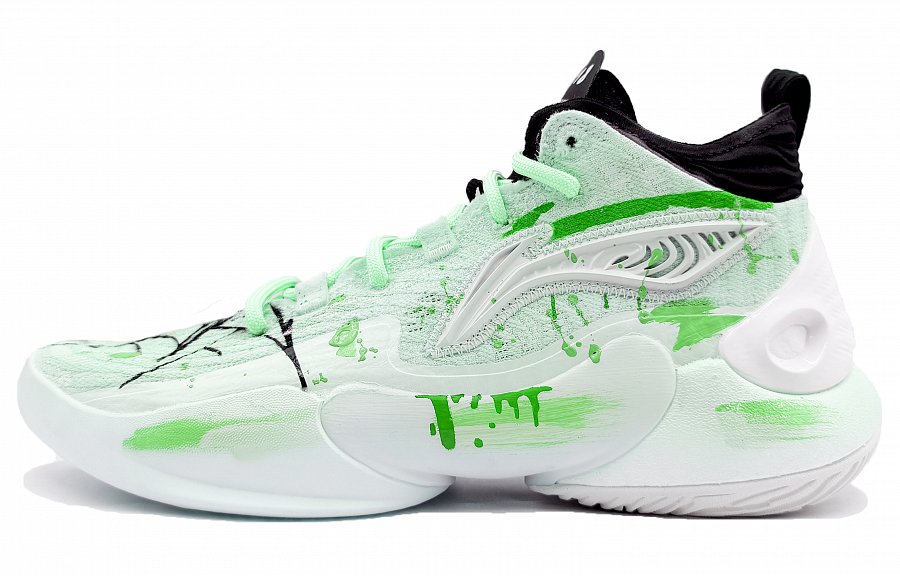 LiNing YuShuai 18 Wear-Resistant Support Rebound Mid-Top Basketball Shoes Men's Green