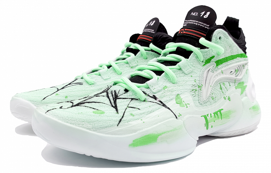 LiNing YuShuai 18 Wear-Resistant Support Rebound Mid-Top Basketball Shoes Men's Green