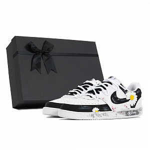 Nike Court Vision Joy Lemon Slip-Resistant Cushioning Abrasion-Resistant Low-Top Skateboard Shoes Unisex Black White