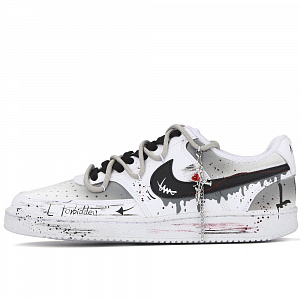 Nike Court Vision 1 Forbidden Love Abrasion-Resistant Slip-Resistant Low-Top Skateboard Shoes Unisex Black White